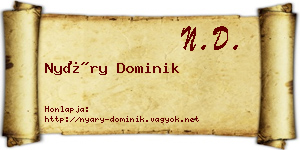 Nyáry Dominik névjegykártya