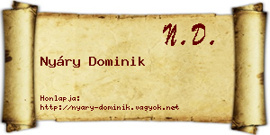 Nyáry Dominik névjegykártya